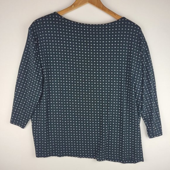 J Jill Wearever Collection Top Women Large Black Tunic Short Flowy Boat Neck - Picture 5 of 11